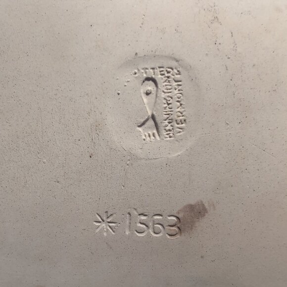 Vintage OWL Bennington Cooperative Pottery Tile Wall Art Trivet XL Vermont MCM - Picture 7 of 7